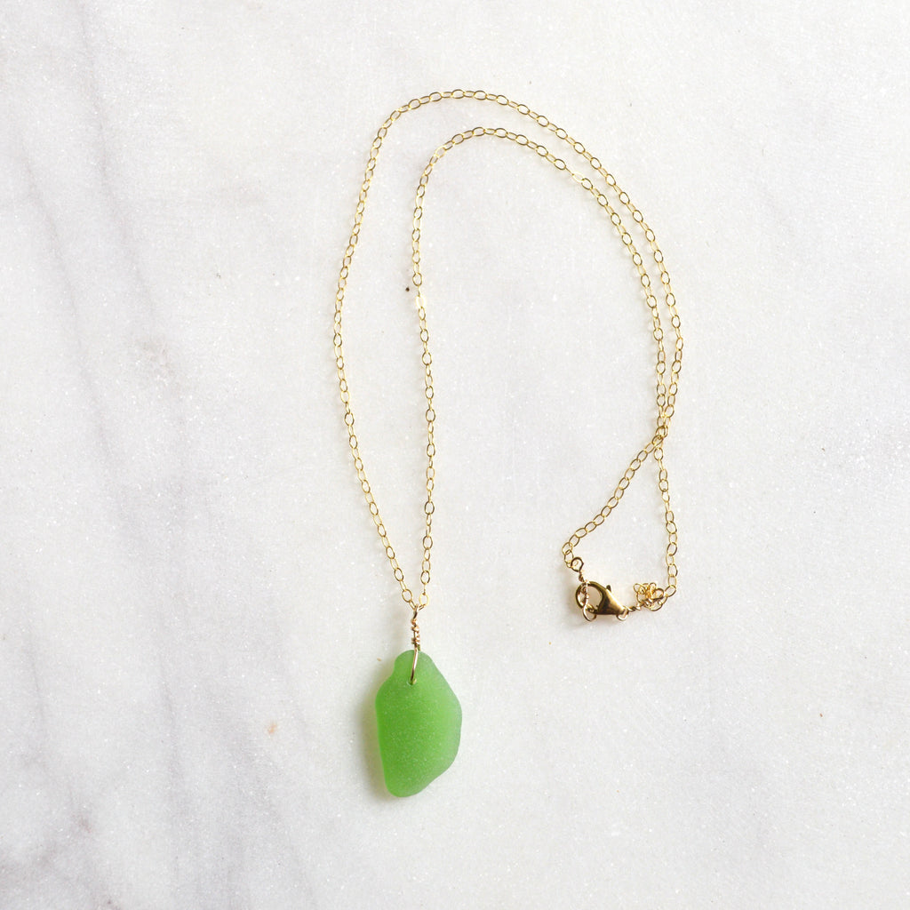 Emerald Green Sea Glass Pendant