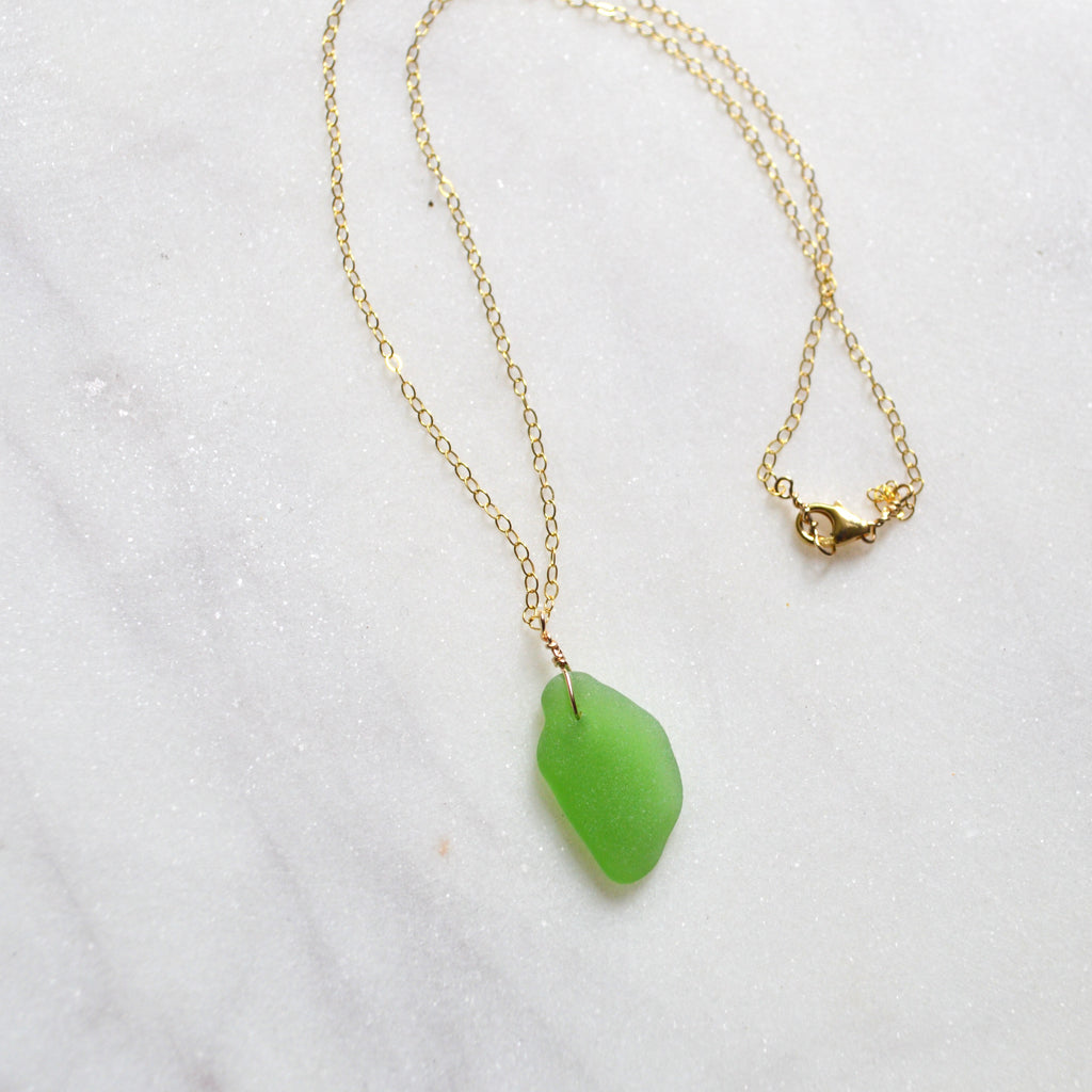 Emerald Green Sea Glass Pendant