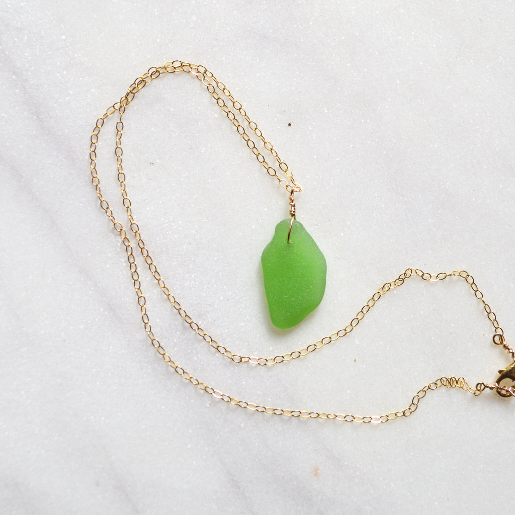 Emerald Green Sea Glass Pendant