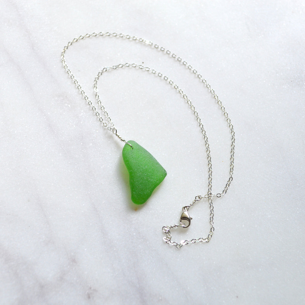 Emerald Green Sea Glass Pendant