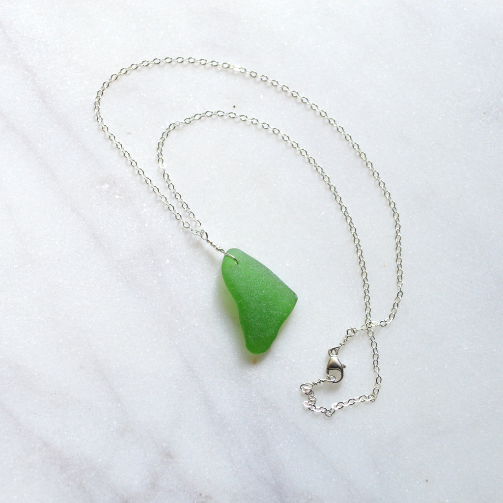 Emerald Green Sea Glass Pendant