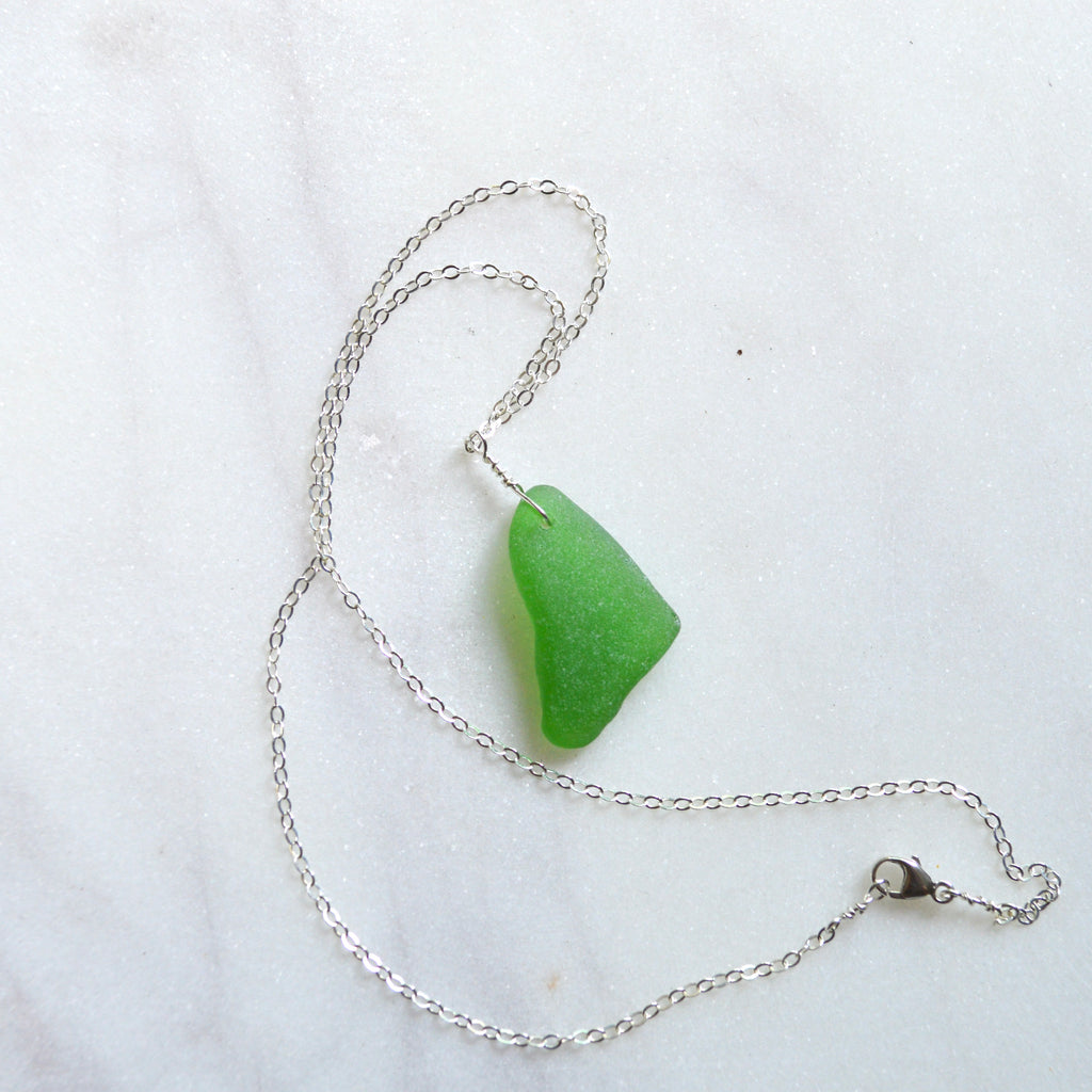 Emerald Green Sea Glass Pendant