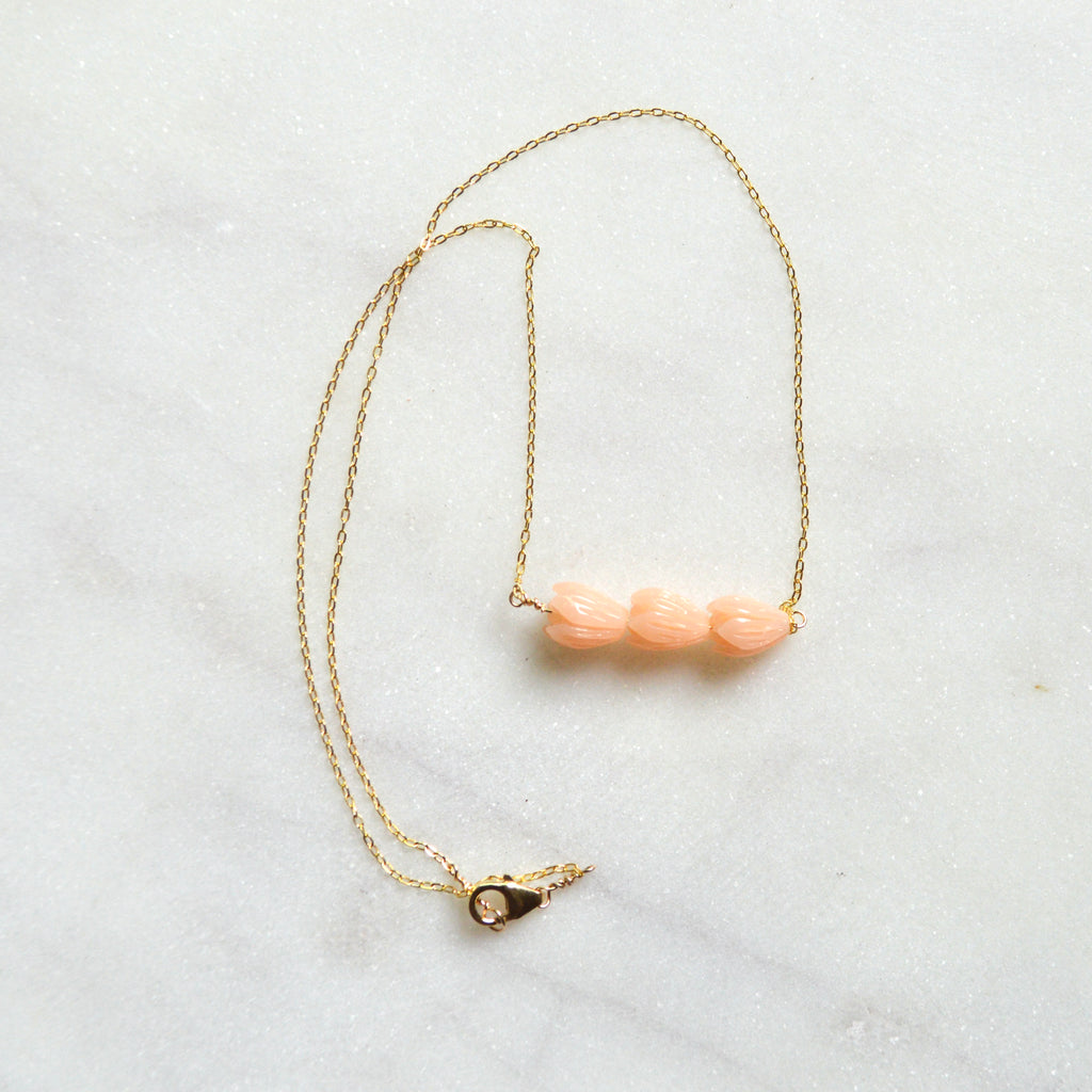 Peach Pikake Necklace