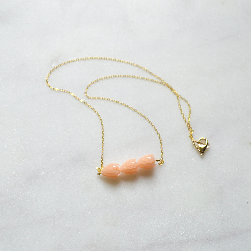 Peach Pikake Necklace