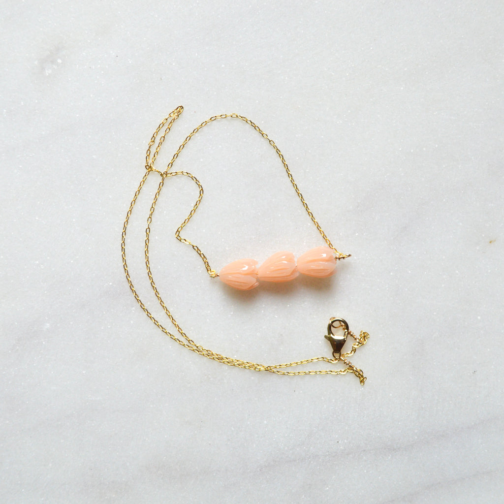 Peach Pikake Necklace