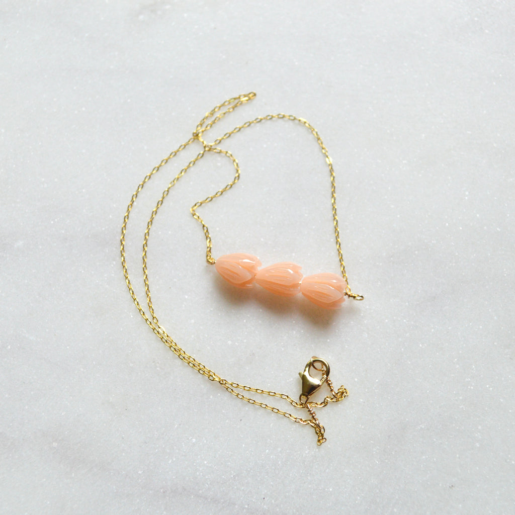 Peach Pikake Necklace