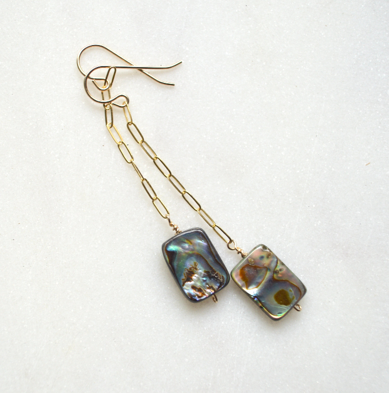 Abalone Rectangle Earrings