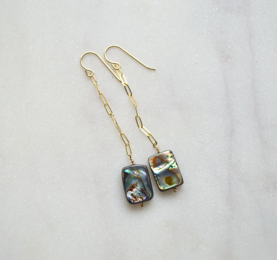 Abalone Rectangle Earrings