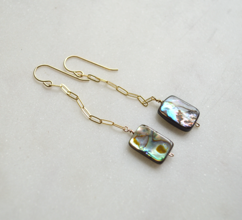 Abalone Rectangle Earrings