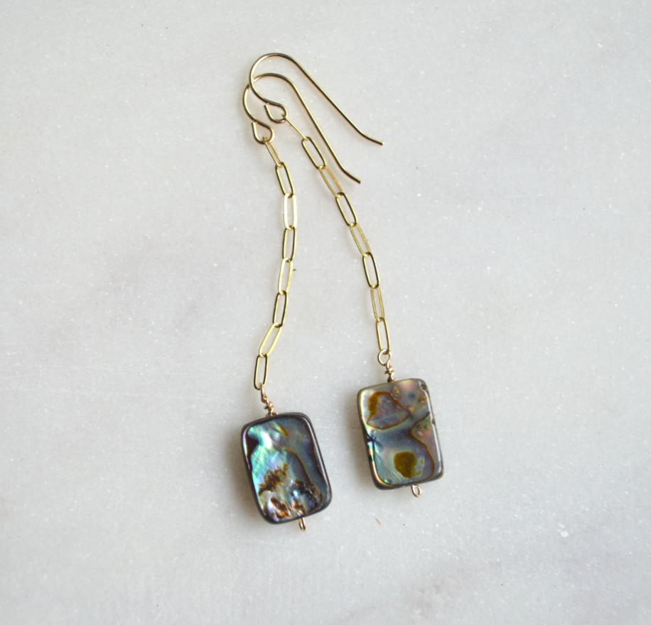 Abalone Rectangle Earrings