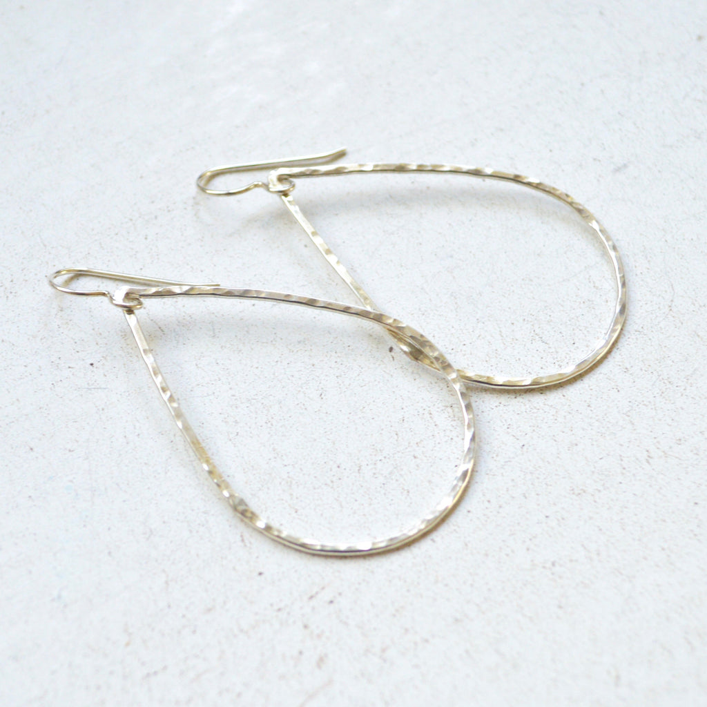 Hammered Teardrops in Gold or Sterling Silver