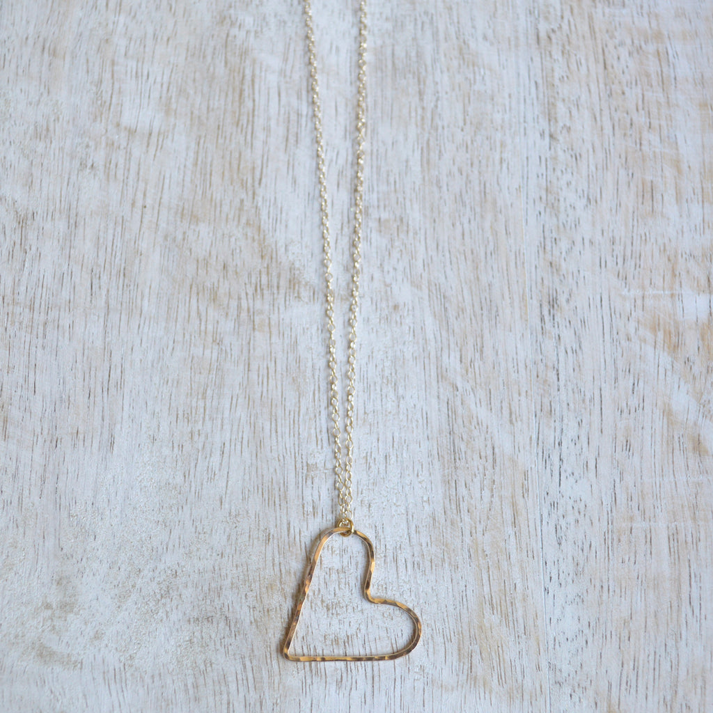 Diamond Sideways Heart Necklace 14K Gold 0.09ct – Blue Apple Jewelry