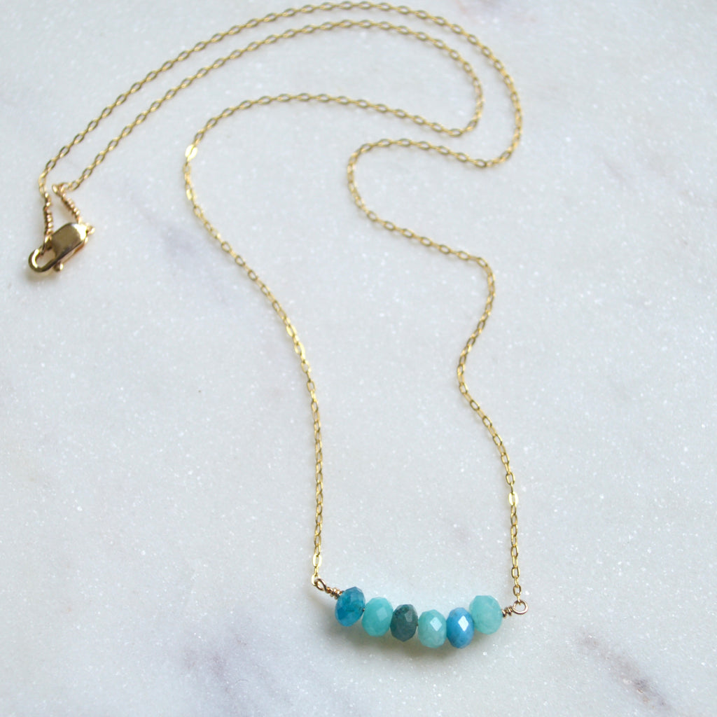 Amazonite and Apatite Beaded Necklace