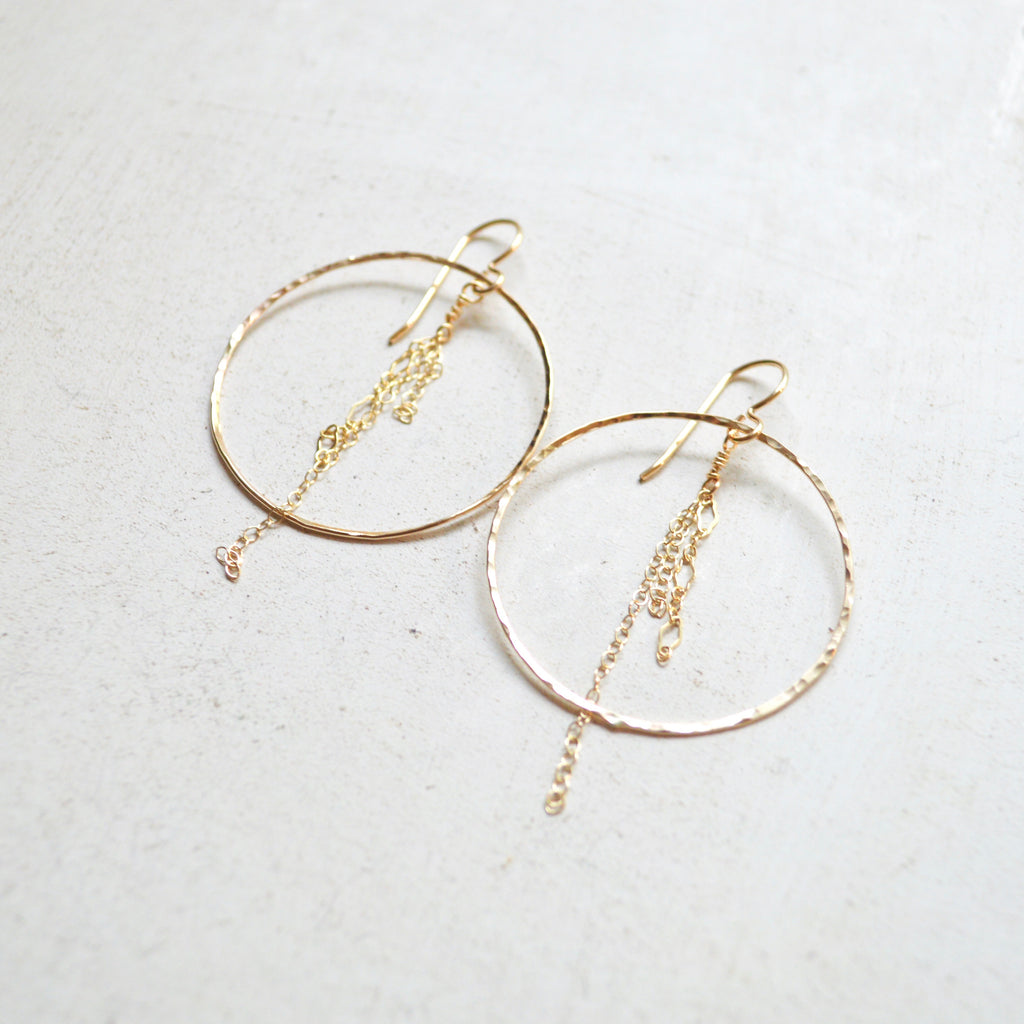 Hammered Hoops with Chain