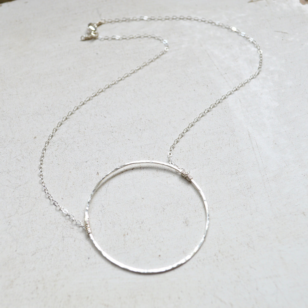 Large Circle Necklace in Gold or Sterling