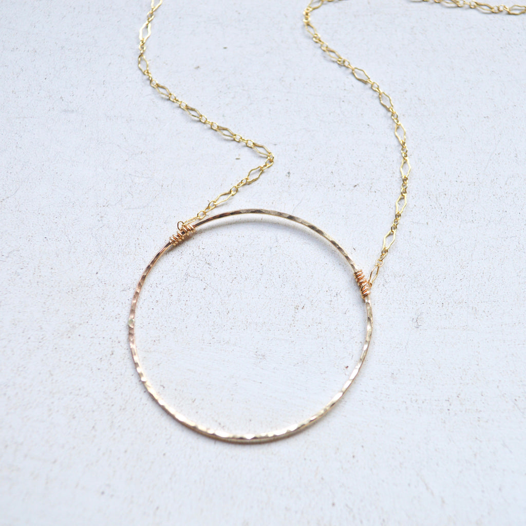 Large Circle Necklace in Gold or Sterling