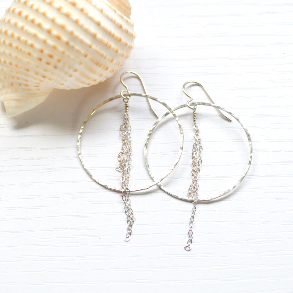 Hammered Hoops with Chain