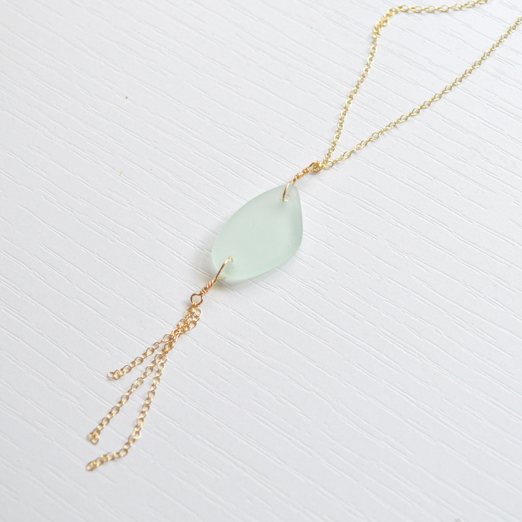 Sea Foam Frosted Glass Necklace