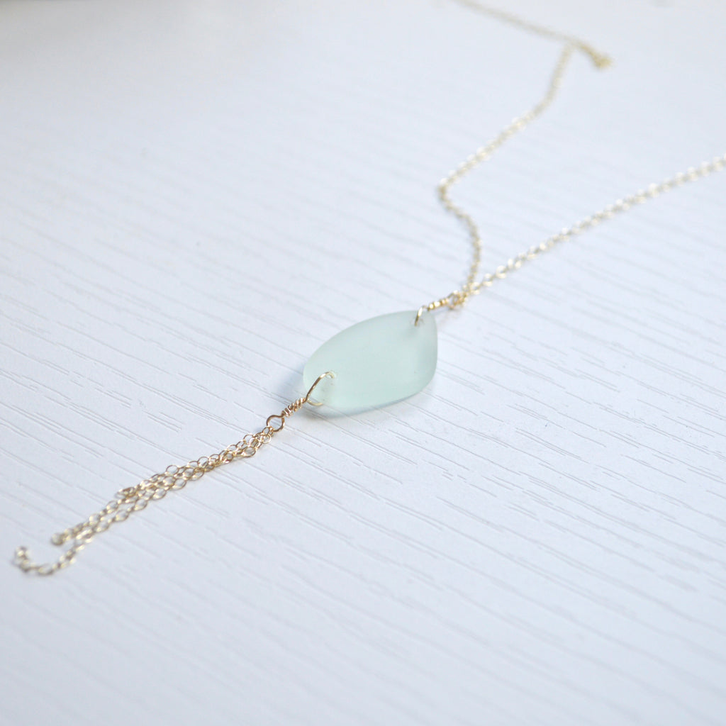 Sea Foam Frosted Glass Necklace