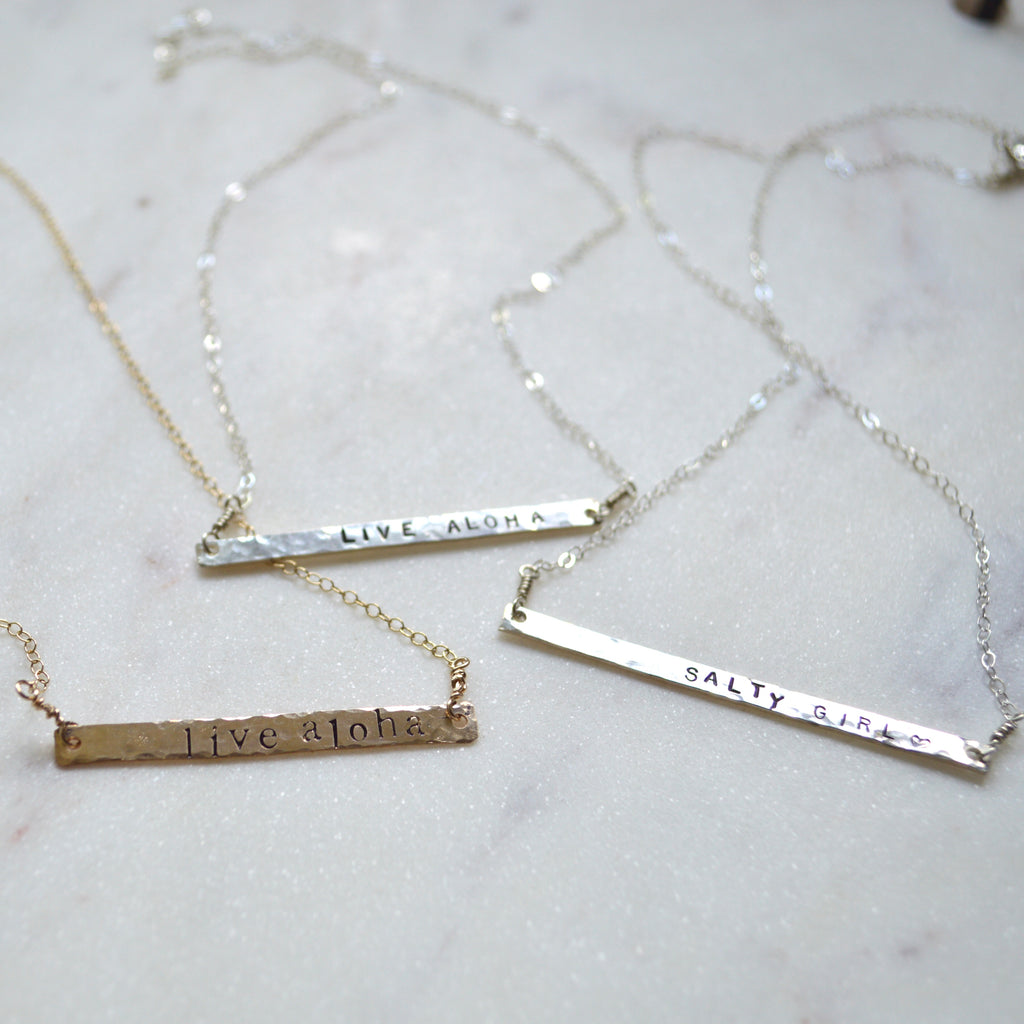 Beachy Hand Stamped Necklaces
