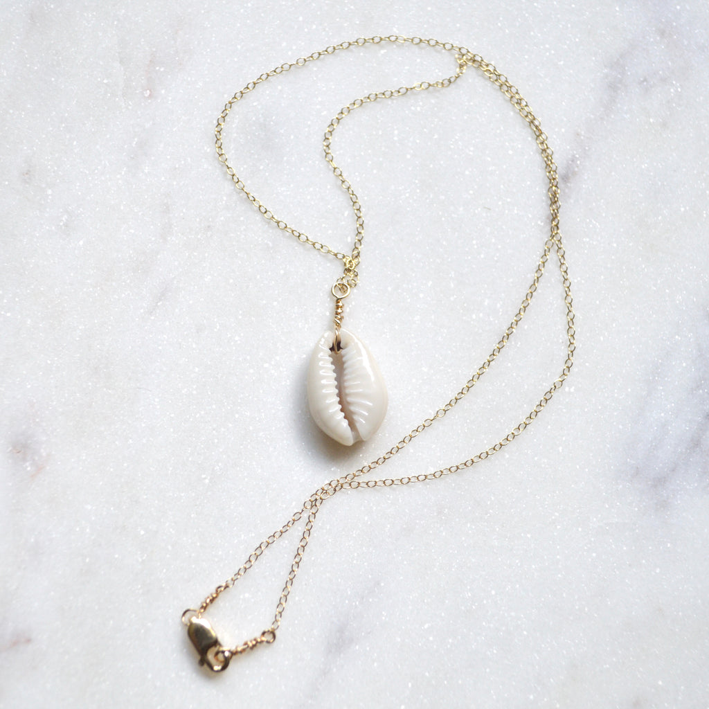 Cowrie Shell Necklace in Gold