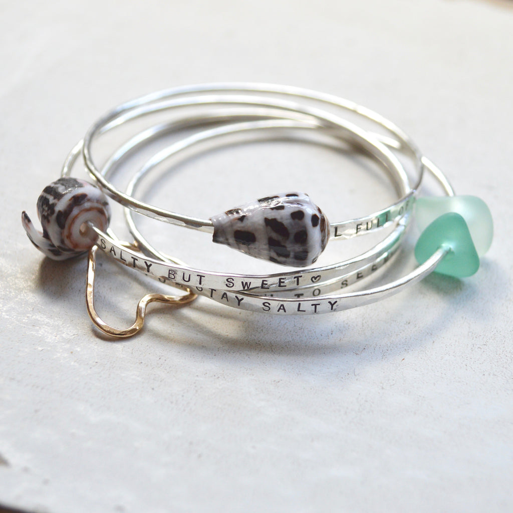 Hand Stamped Sterling Bangle