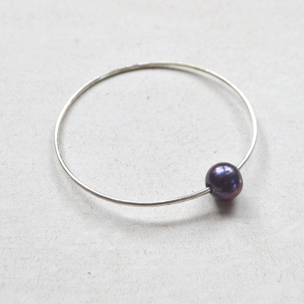 Pearl Bangle in Sterling or Gold