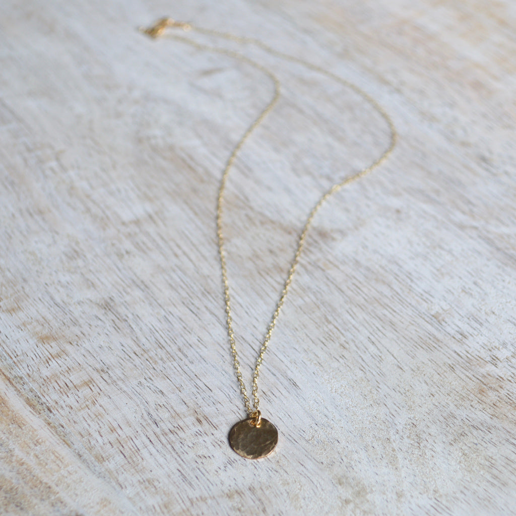 Tiny Gold Disc Necklace