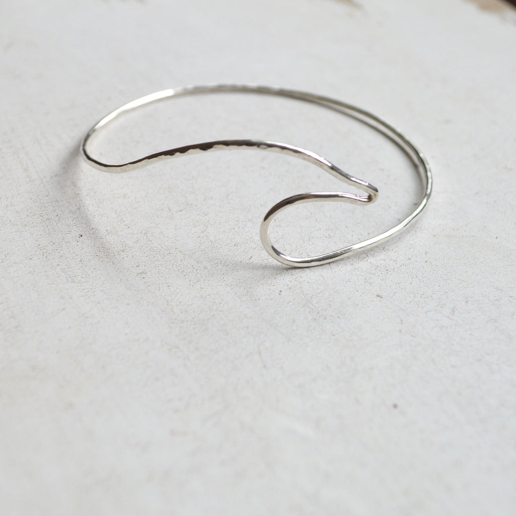 Wave Bangle in Sterling