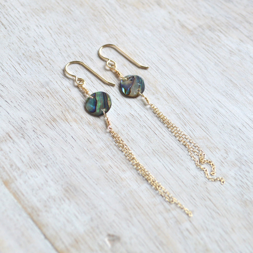 Abalone Chain Earrings