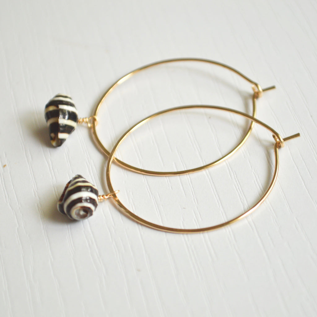 Pyrene Shell Hoop Earrings