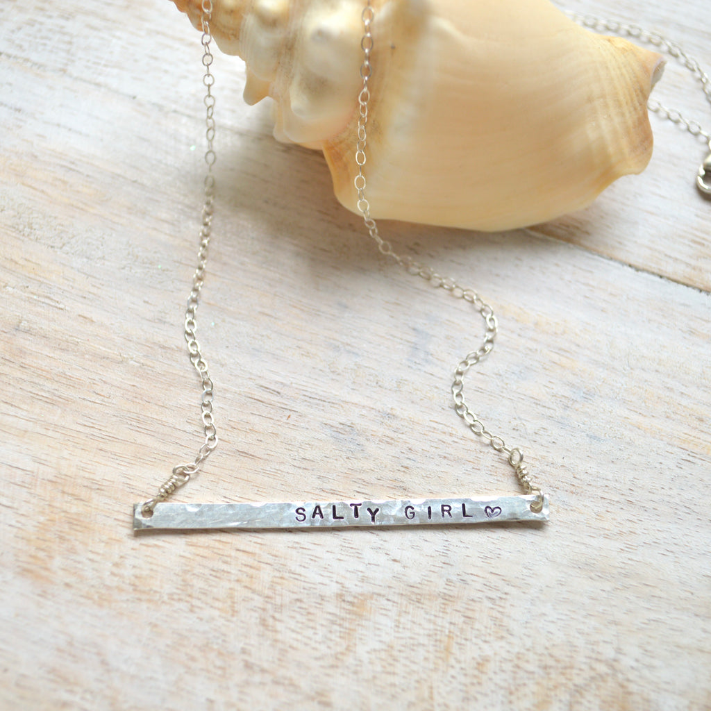 Stay Salty/Salty Girl/Live Aloha Stamped Necklace