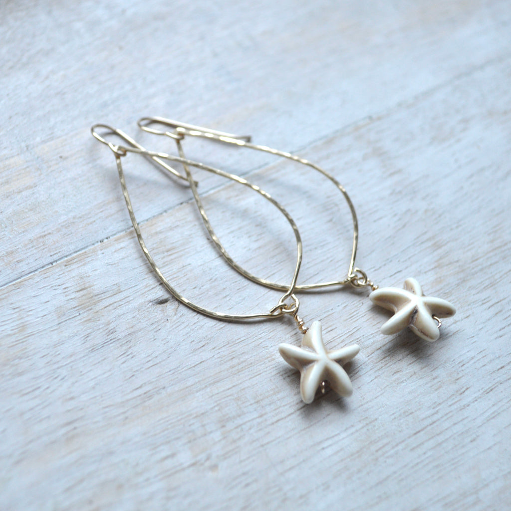 Starfish Teardrop Earrings
