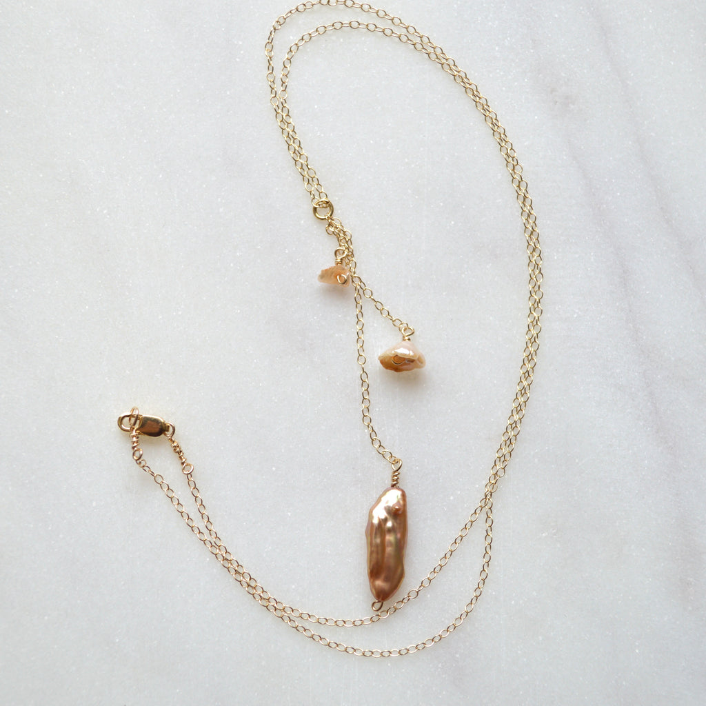 Biwa Pearl Drop Necklace