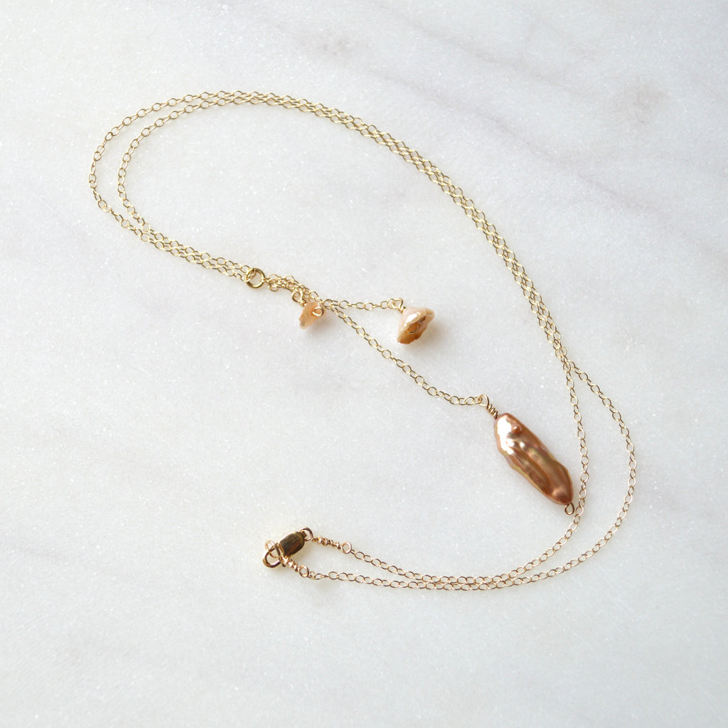 Biwa Pearl Drop Necklace