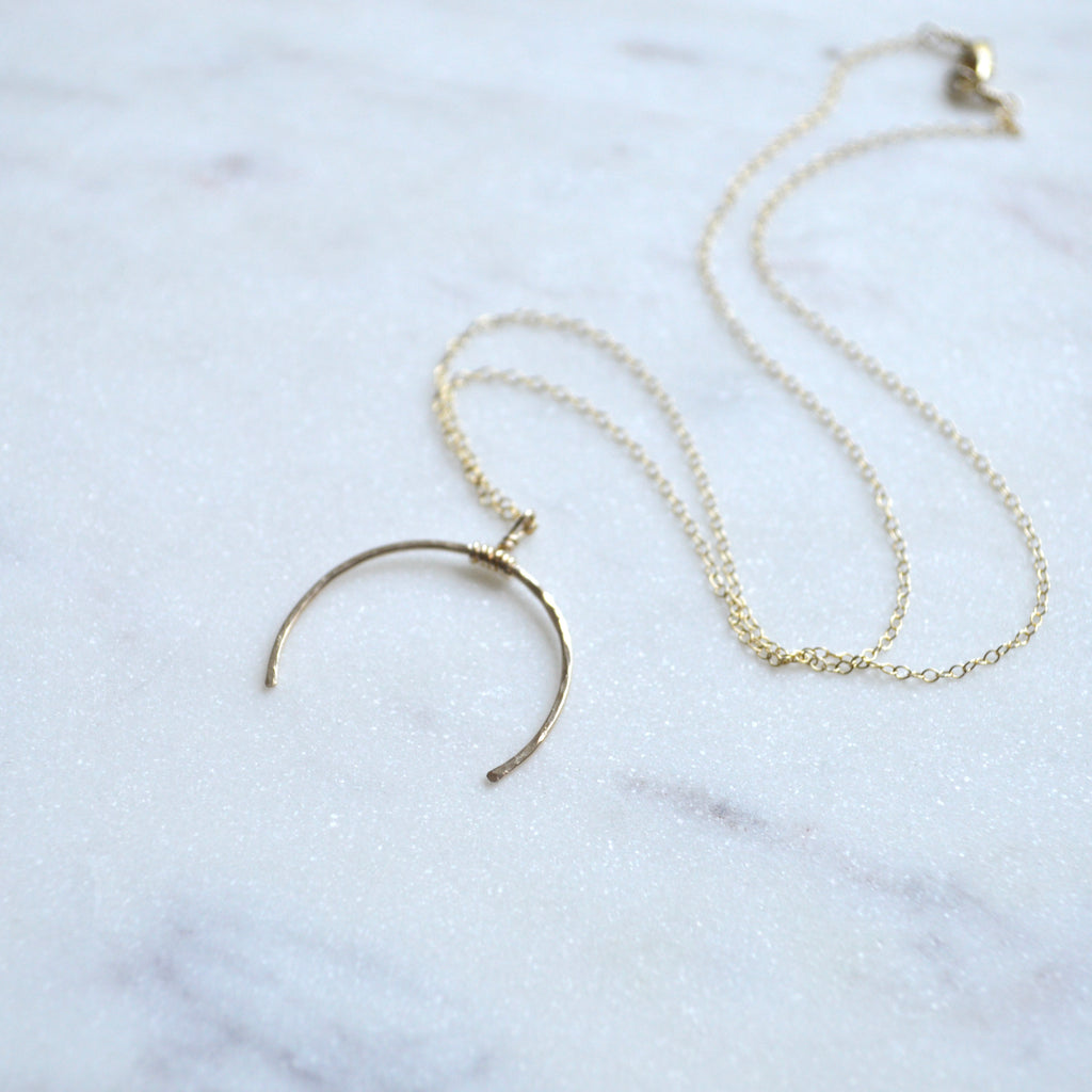 Crescent Pendant in Silver or Gold