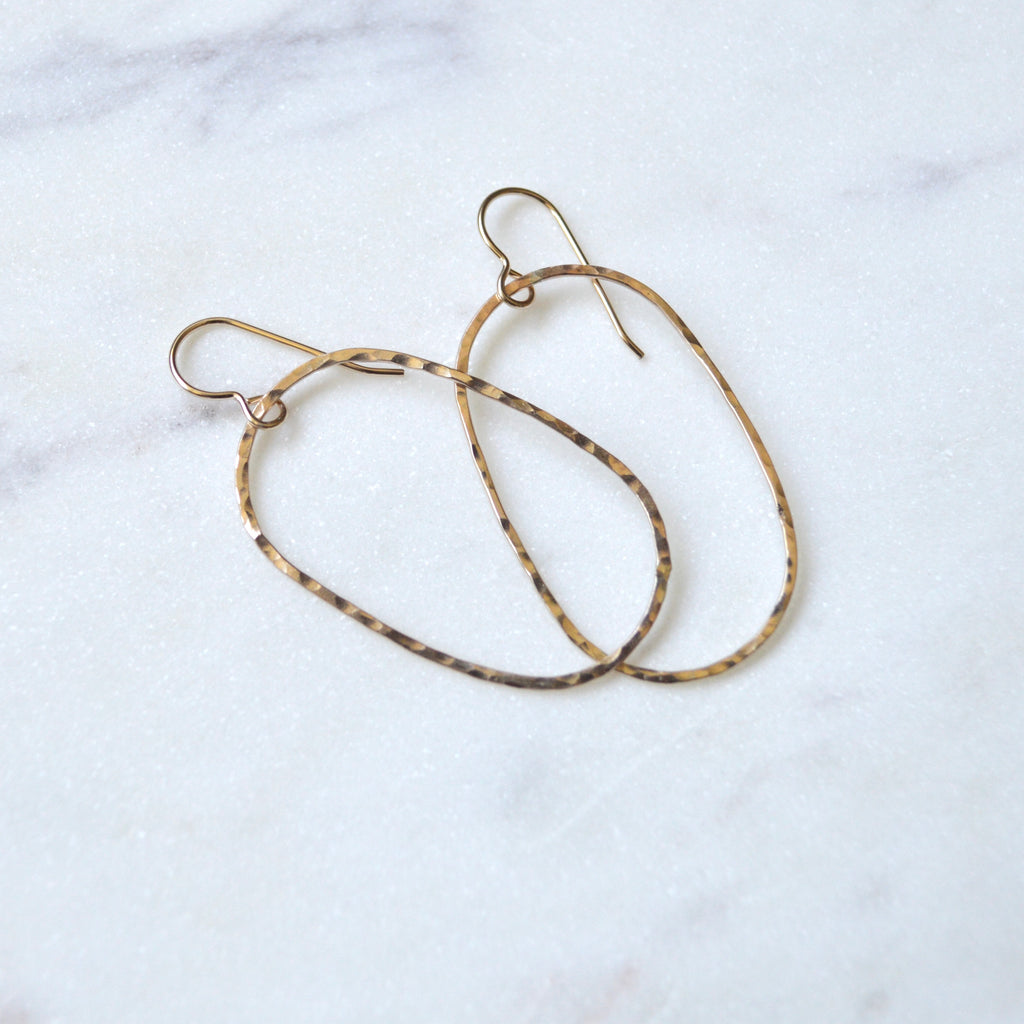 Oval Hoops in Sterling or Gold