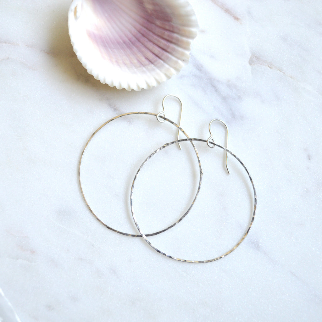 Hammered Hoops in Gold or Sterling