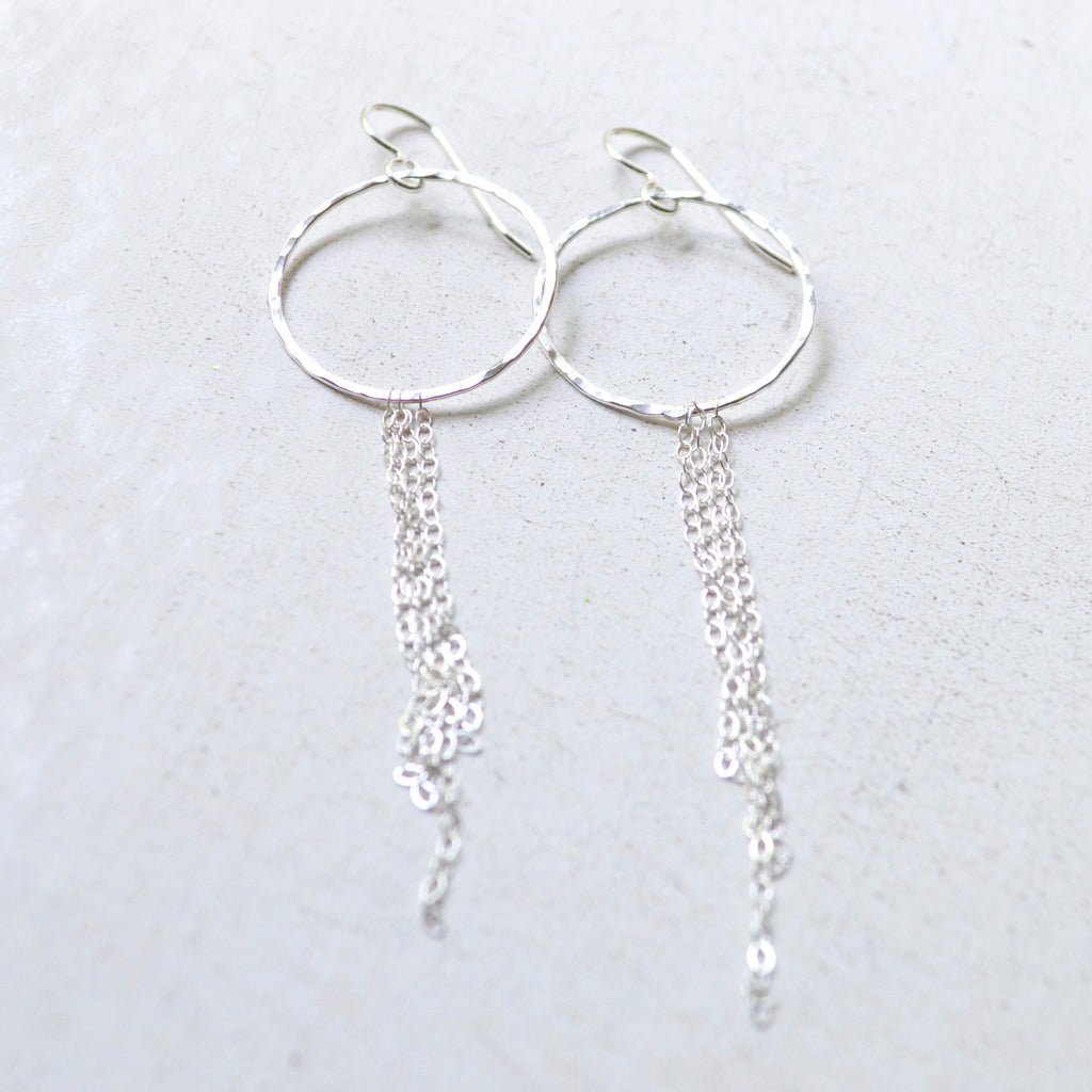 Sterling Hoops with Chain