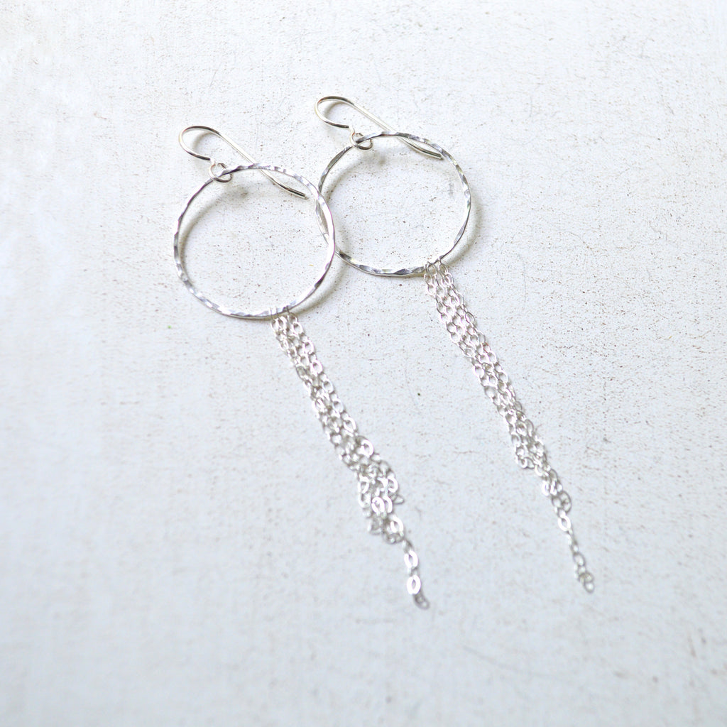 Sterling Hoops with Chain