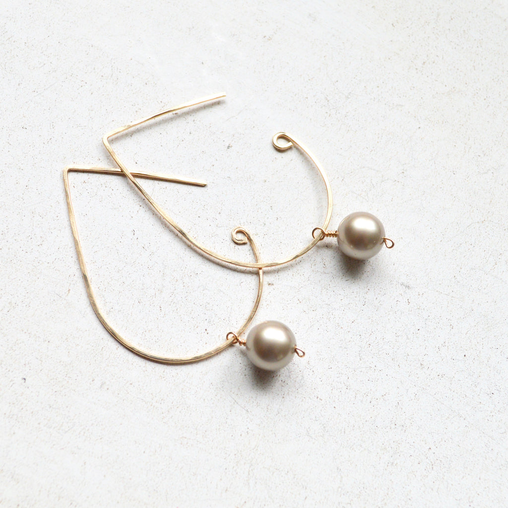 Swarovski Pearl Earrings in Gold